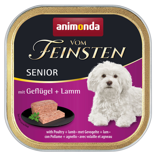 Ekonomipack: 48 x 150 g Animonda vom Feinsten - Senior: Fågel & lamm