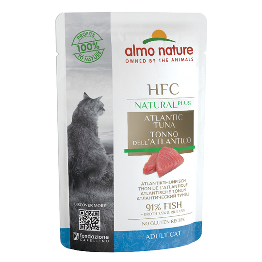 Almo Nature HFC Natural Plus 6 x 55 g - Tonfisk från Atlanten