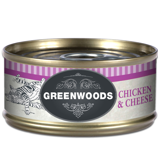 Ekonomipack: 12 x 70 g Greenwoods Adult våtfoder - Chicken & Cheese
