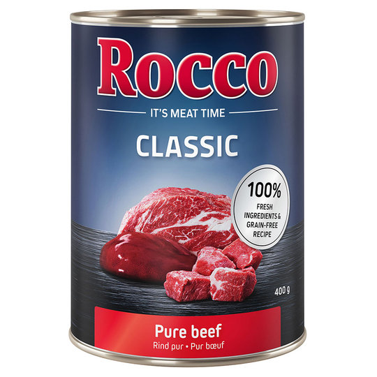 Rocco Classic 12 x 400 g hundfoder - Rent nötkött