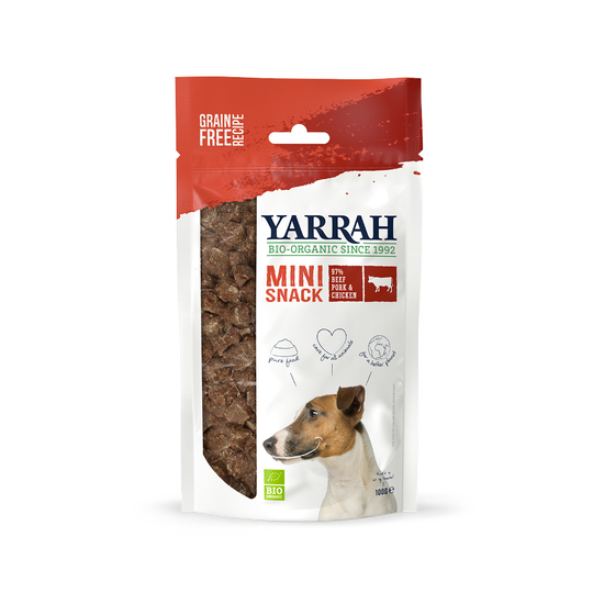 2 + 1 på köpet! 3 x 100 g Yarrah Organic hundgodis - Organic Mini Snack (3 x 100 g)