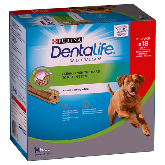 Purina Dentalife Daily Oral Care för stora hundar (25-40 kg) - 18 sticks (6 x 106 g)