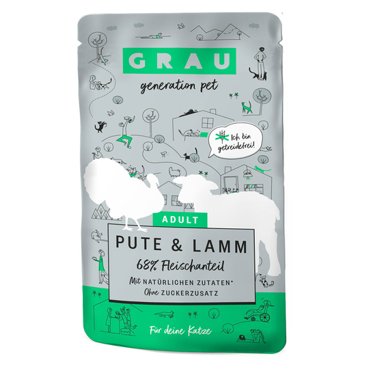GRAU Gourmet Happen 16 x 125 g - Kalkon & lamm