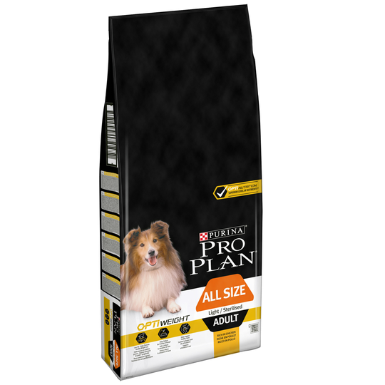 12/14 kg Pro Plan hundmat + 2/2,5 kg på köpet! PURINA PRO PLAN All Size Adult Light/Sterilised OPTIWEIGHT (14 + 2,5 kg på köpet)
