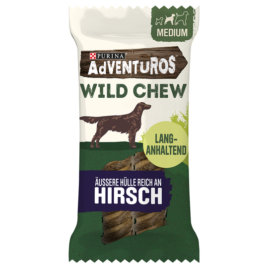 2 + 2 på köpet! 4 x AdVENTuROS hundgodis - 4 x 200 g Wild Chew medelstora hundar