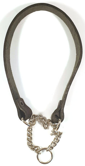 Halvstryp i Garvat Läder - Svart 30 cm x 12 mm