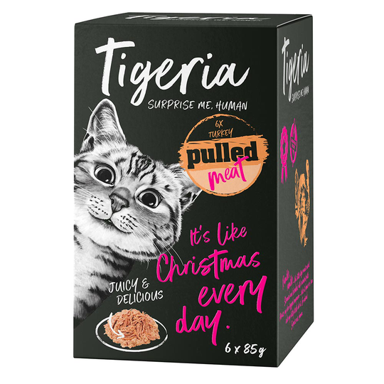 Ekonomipack: Tigeria Pulled Meat 24 x 85 g - Kalkon