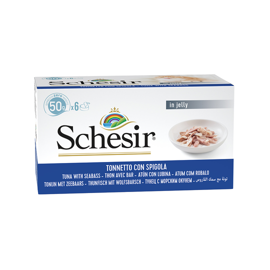 Ekonomipack: Schesir Small i gelé 24 x 50 g - Tonfisk & havsabborre
