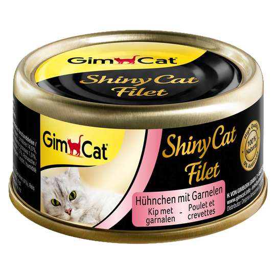 Ekonomipack: GimCat ShinyCat Filet 24 x 70 g - Kyckling & räkor