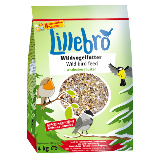 Lillebro vildfågelfoder utan skal - 4 kg