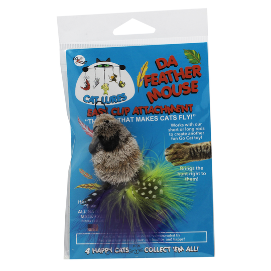 Go Cat Da Feather Mouse - Kattleksak - Refill