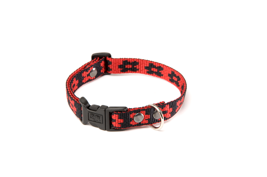 Martin Sellier Justerbart Nylonhalsband - Flower (M)