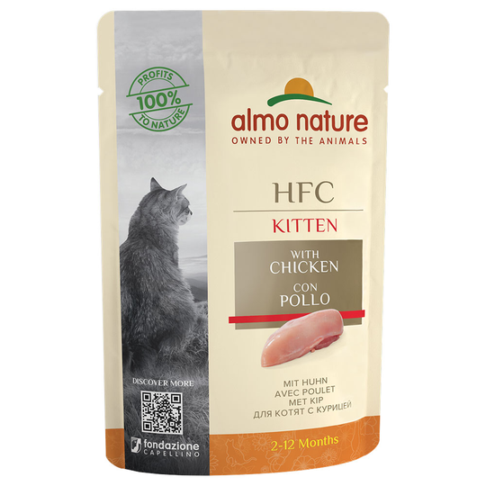 Almo Nature HFC Kitten 6 x 55 g - Med kyckling