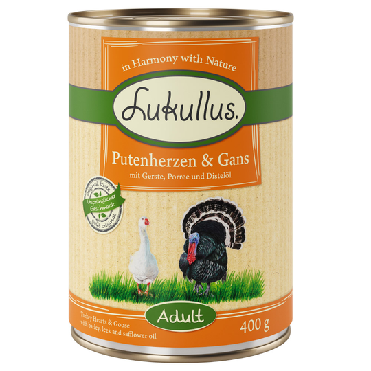 Lukullus Kalkonhjärta & gås - 6 x 400 g