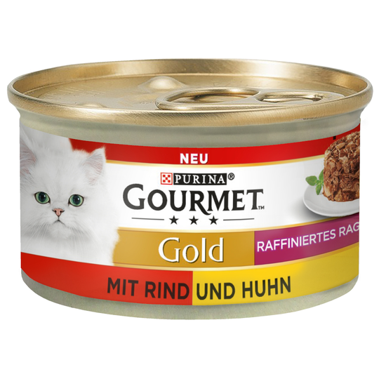 Ekonomipack: 24 x 85 g Gourmet Gold Ragout Nötkött & kyckling