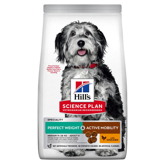 Hill's Science Plan hundfoder till sparpris! - Adult Perfect Weight & Active Mobility Medium Chicken (12 kg)