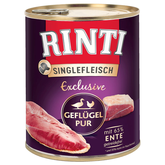 Ekonomipack: RINTI Single Exclusive 24 x 800 g - Fjäderfä