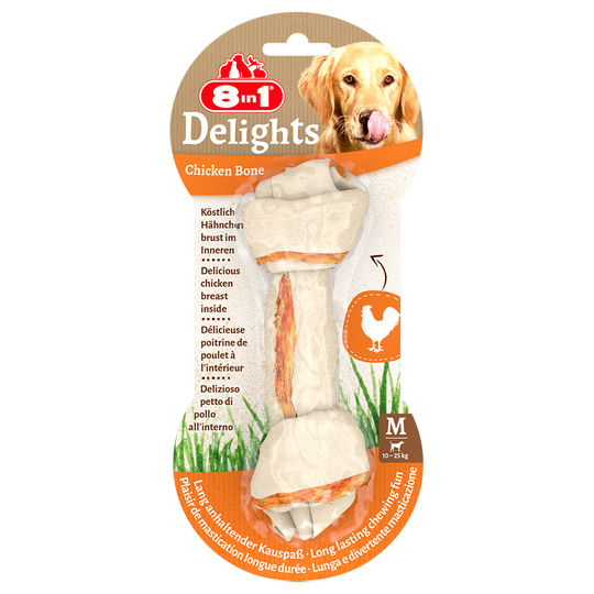 8in1 Delights tuggben med kyckling - Ekonomipack: M, 6 x 65 g (6 st)