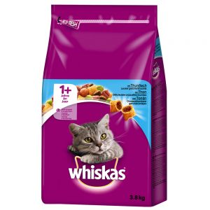 Ekonomipack: Whiskas torrfoder - 1+ Tonfisk (2 x 3,8 kg)