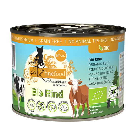 catz finefood Bio 6 x 200 g - No.507 Ekologiskt nötkött