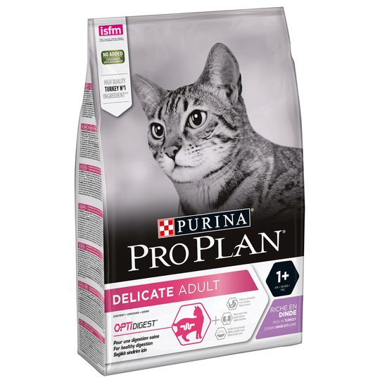 9 + 1 kg på köpet! 10 kg Pro Plan torrfoder för katt - Delicate Turkey