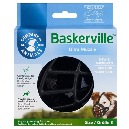 Baskerville Ultra 2.0 munkorg - Stl. 3 t.ex. border collie, schnauzer