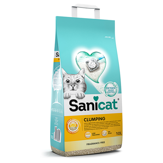 10 l Sanicat klumpande kattströ till sparpris! - Oparfymerad (10 l)
