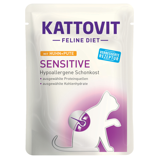 Kattovit Sensitive Pouch - 6 x 85 g Kyckling & kalkon