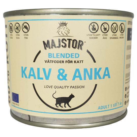 Kalv & Anka Våtfoder Katt - 6 x 200 g