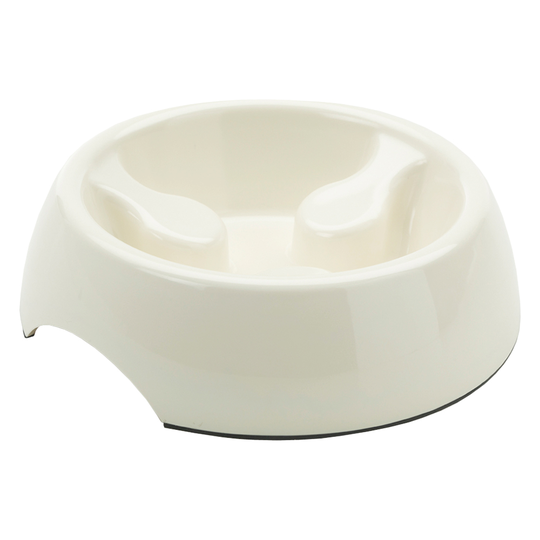 Savic slow-feed hundskål, elfenbensfärgad - 400 ml