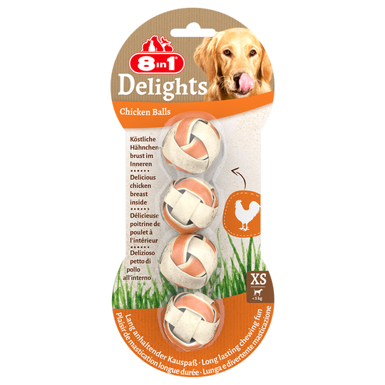 8in1 Delights tuggbollar med kyckling - Ekonomipack: 6 x 36 g (24 st)