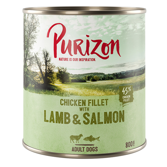 Ekonomipack: Purizon 12 x 800 g - Lamb & Salmon with Potato & Pear