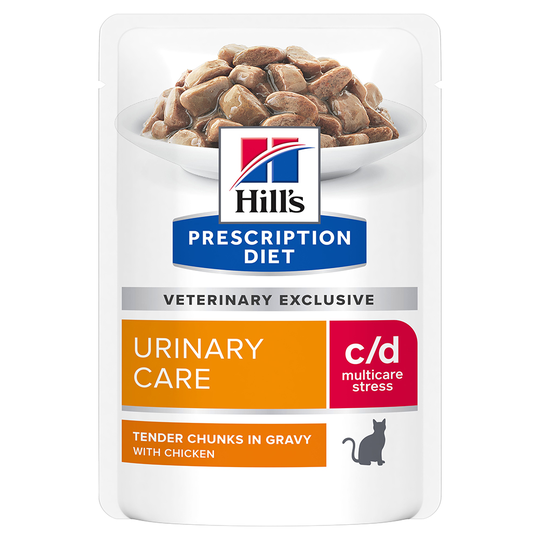 Ekonomipack: Hill's Prescription Diet Feline 24 x 85 g portionspåsar - 85 g c/d Urinary Stress Chicken i portionspåse
