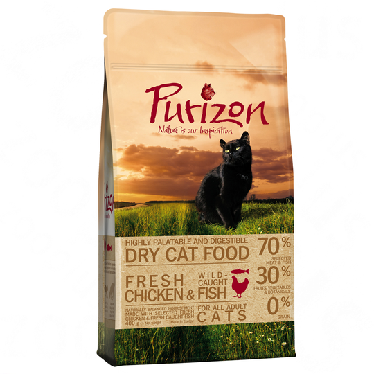 Blandat provpack Purizon Adult 2 x 400 g Chicken & Fish och Fish