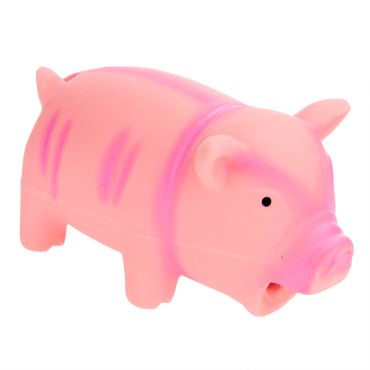 Latexgris hundleksak med originalljud - ca 15 cm, rosa