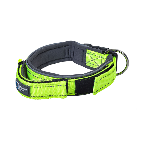 ArmoredTech Dog Control hundhalsband, neongrönt - Stl. S: halsomfång 33-38 cm, bredd30 mm