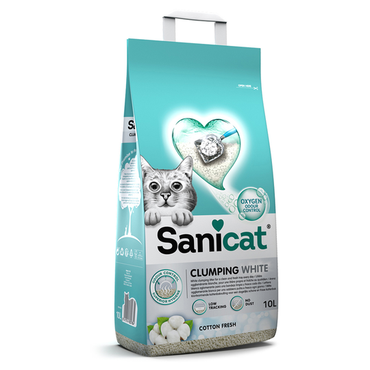 Ekonomipack: Sanicat kattsand - Fresh Cotton (2 x 10 l)