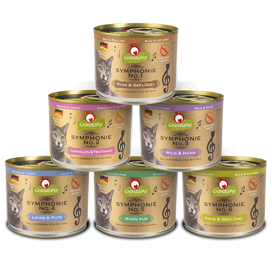 Provpack: GranataPet Symphonie 6 x 200 g - Blandpack: 6 sorter