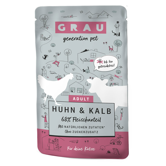 Ekonomipack: GRAU Gourmet Happen 32 x 125 g - Kyckling & kalv
