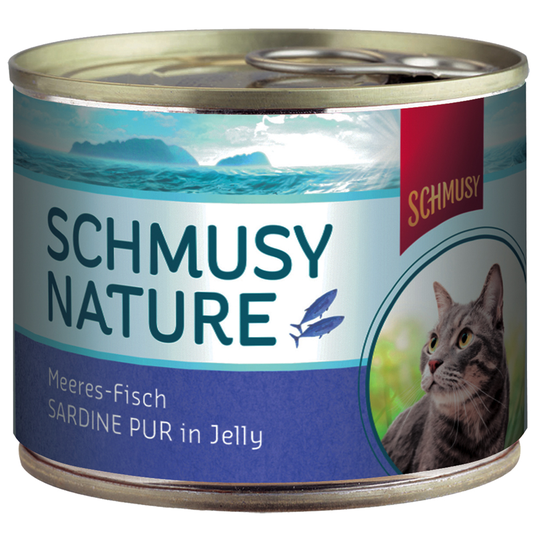 Ekonomipack: Schmusy Nature Fish 24 x 185 g - Sardin Pur