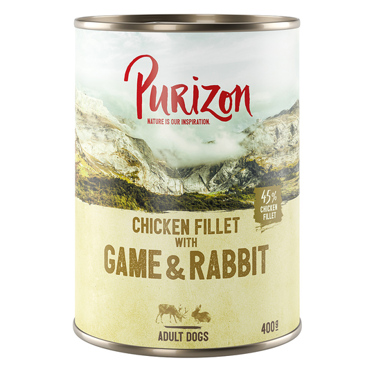 Sparpris! 6 x 400/800 g Purizon våtfoder - 6 x 400 g Game & Rabbit