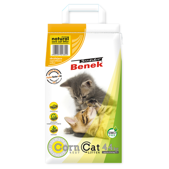 Provpack: 7 l Super Benek kattsand - Corn Cat Natural