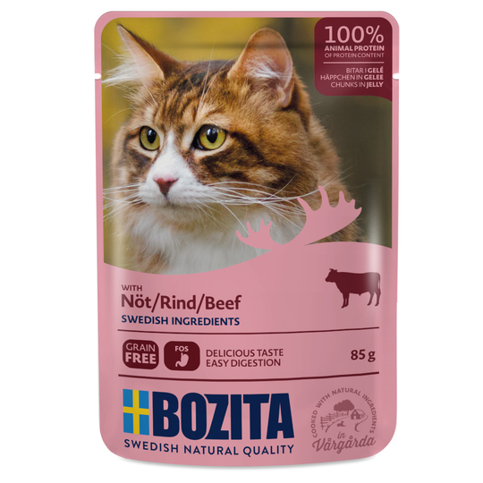 Ekonomipack: Bozita bitar i gelé Pouch 24 x 85 g - Nötkött