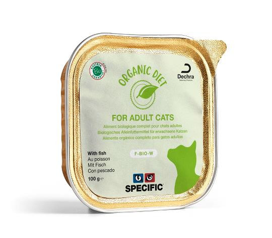 F-BIO-W Organic Fish Våtfoder till Katt - 8 x 100 g