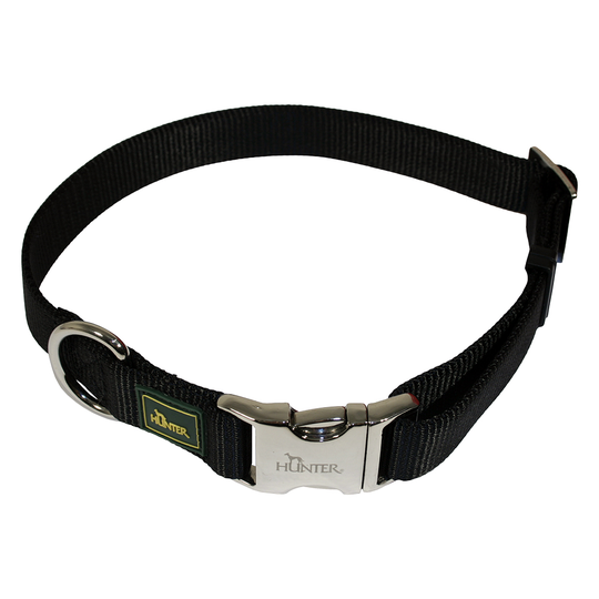 HUNTER Vario Basic Alu-Strong halsband, svart - Storlek L: 45 - 65 cm halsomfång