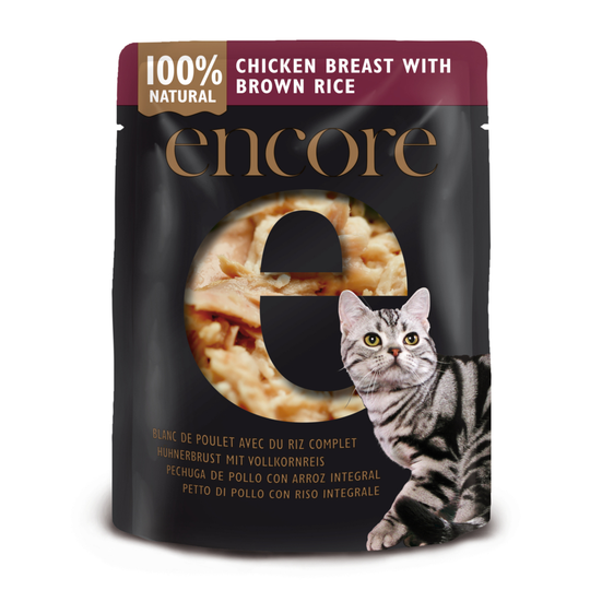 Ekonomipack: Encore Cat Pouch i buljong 48 x 70 g - Kyckling med brunt ris