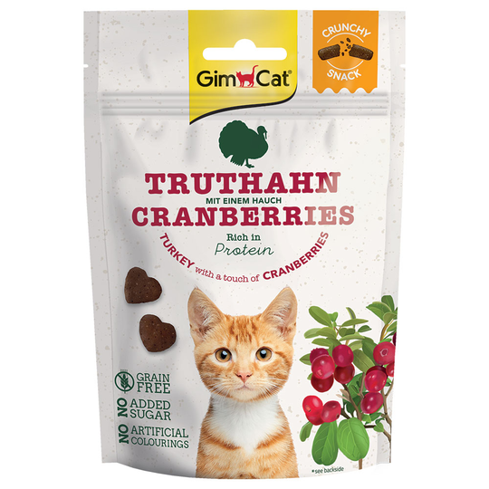 GimCat Crunchy Snacks - Ekonomipack: 3 x 50 g Kalkon med tranbär