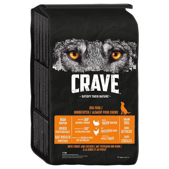 25 % rabatt! Crave Adult torrfoder för hund - Turkey & Chicken (11,5 kg )