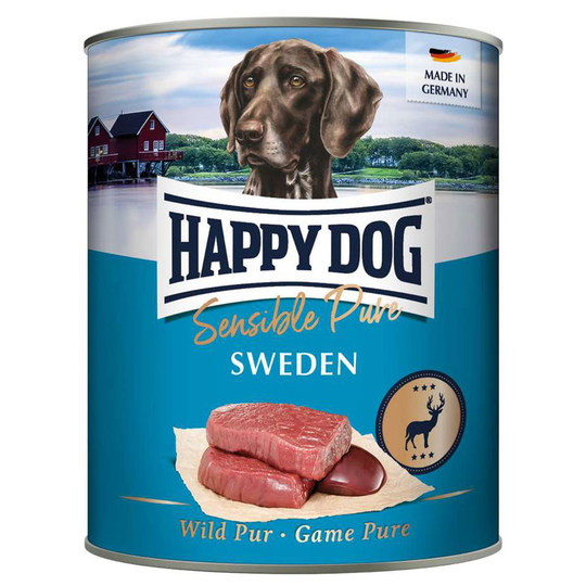 Ekonomipack: Happy Dog Sensible Pure 12 x 800 g - Sweden (vilt pur)