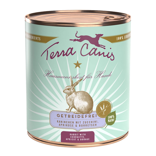Terra Canis spannmålsfritt 6 x 800 g - Kanin med zucchini, aprikos & gurkört